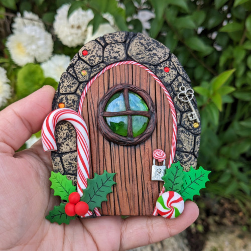 Christmas door "Window to Santa's...