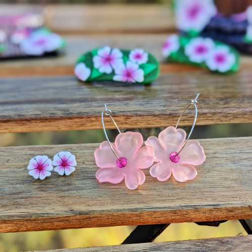 Pendientes de sakura o flor de cerezo